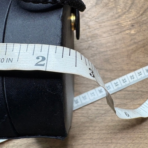 VINTAGE Oscar de la Renta Round Beaded Evening Bag Purse Gold Black Formal - Picture 9 of 10